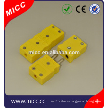 MICC Color amarillo Tipo K Enchufe macho Alfiler redondo Alfiler hueco